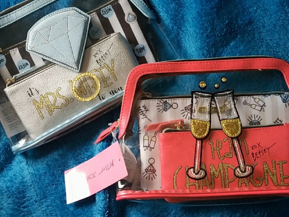 2 NWT Betsey Johnson Cosmetic Bag Sets